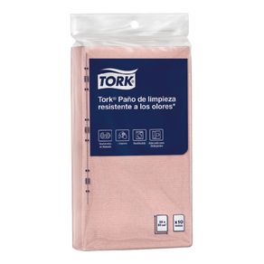 Tork® Paño de limpieza resistente a los olores/ Salmón/ 1 paquete x 10 paños