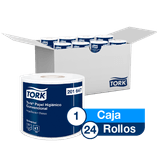 Tork® Papel Higiénico Convencional/ Universal/ Blanco/ 26 mts/ 24 rollos