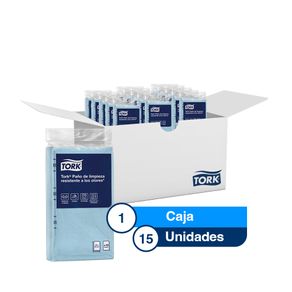 Tork® Paño de limpieza resistente a los olores/ Azul/ 15 paquetes x 10 paños