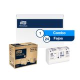 Combo Tork® Dispensador Toalla de Manos Doblado en Z mini / Premium/ Blanco +Caja x 24 fajos x150 toallas