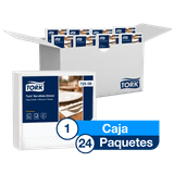 Tork® Servilleta Dinner/ Advanced/ Blanco/ 24 paquetes x 50 serv c/u