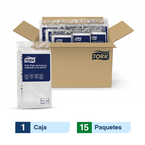 Tork® Paño de limpieza resistente a los olores/ Blanco/ 15 paquetes x 10 paños