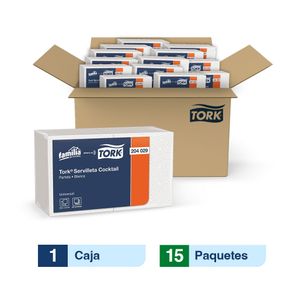 Tork® Servilleta Cocktail/ Blanco/ 15x300 und