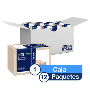 Tork XpressNap ® Servilleta Dispensada/ Advanced/ Natural/ 500 servilletas x pq / caja x 12 paquetes