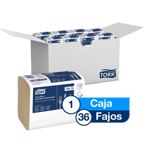 Tork Plus® Servilleta Dispensada/ Advanced/ Natural/ 1 Fajo x150 servilletas  / caja x 36 fajos