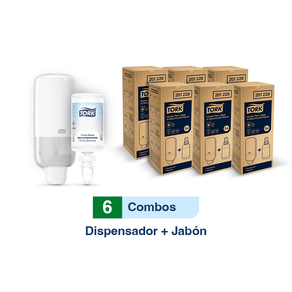 Combo Tork® Dispensador Jabón en Espuma para Manos/ Elevation + Tork® Jabón en Espuma para Manos/ Premium/ 1000 ml/ X 6 Cajas