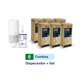 Combo Tork® Dispensador Gel Antibacterial para Manos + Tork® Gel Antibacterial para Manos/ Premium/ 1000 ml/ X 6 Cajas