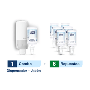 Combo Tork® Dispensador Jabón en Espuma para Manos+ Caja x 6 repuestos x 1000 ml